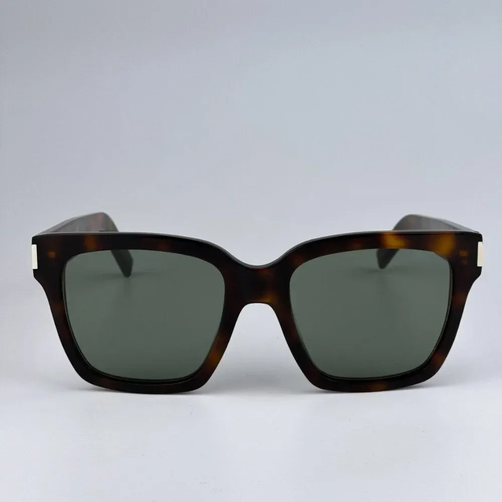NEW Saint Laurent SL507 003 Havana Green Square Unisex Sunglasses